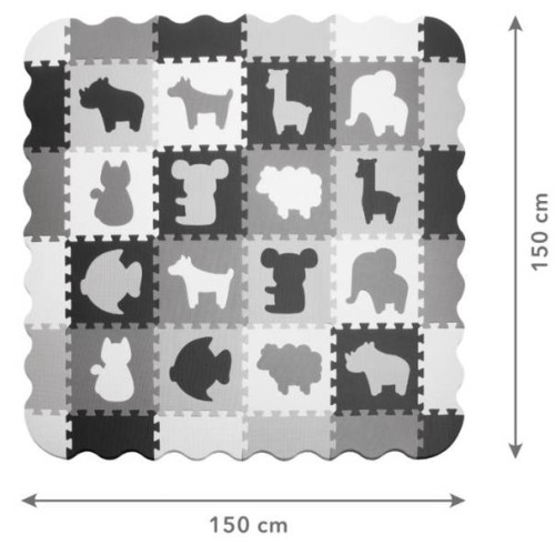 Soft game massage mat Puzzles EVA Gray-white